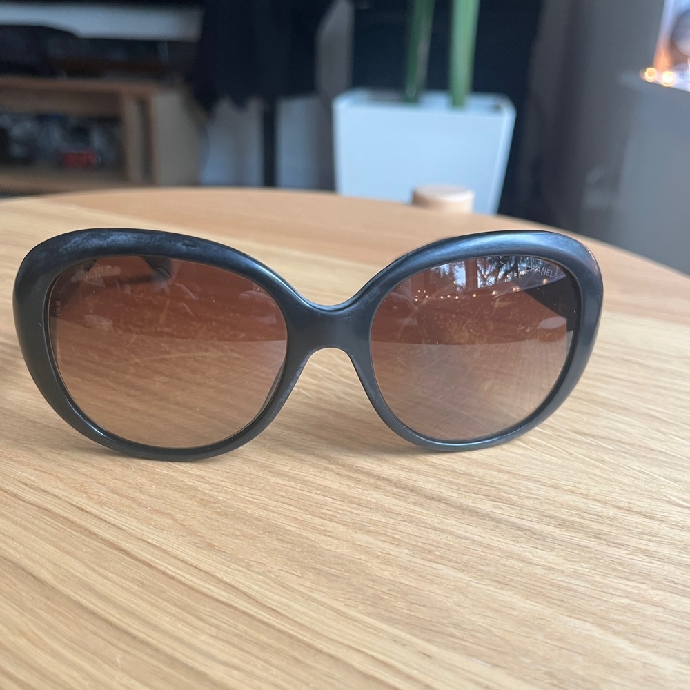 CHANEL Black and Brown Sunglasses